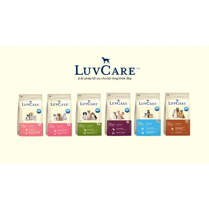 Thức Ăn Hạt Dưỡng Lông Da Cho Chó Luvcare gói 500gr