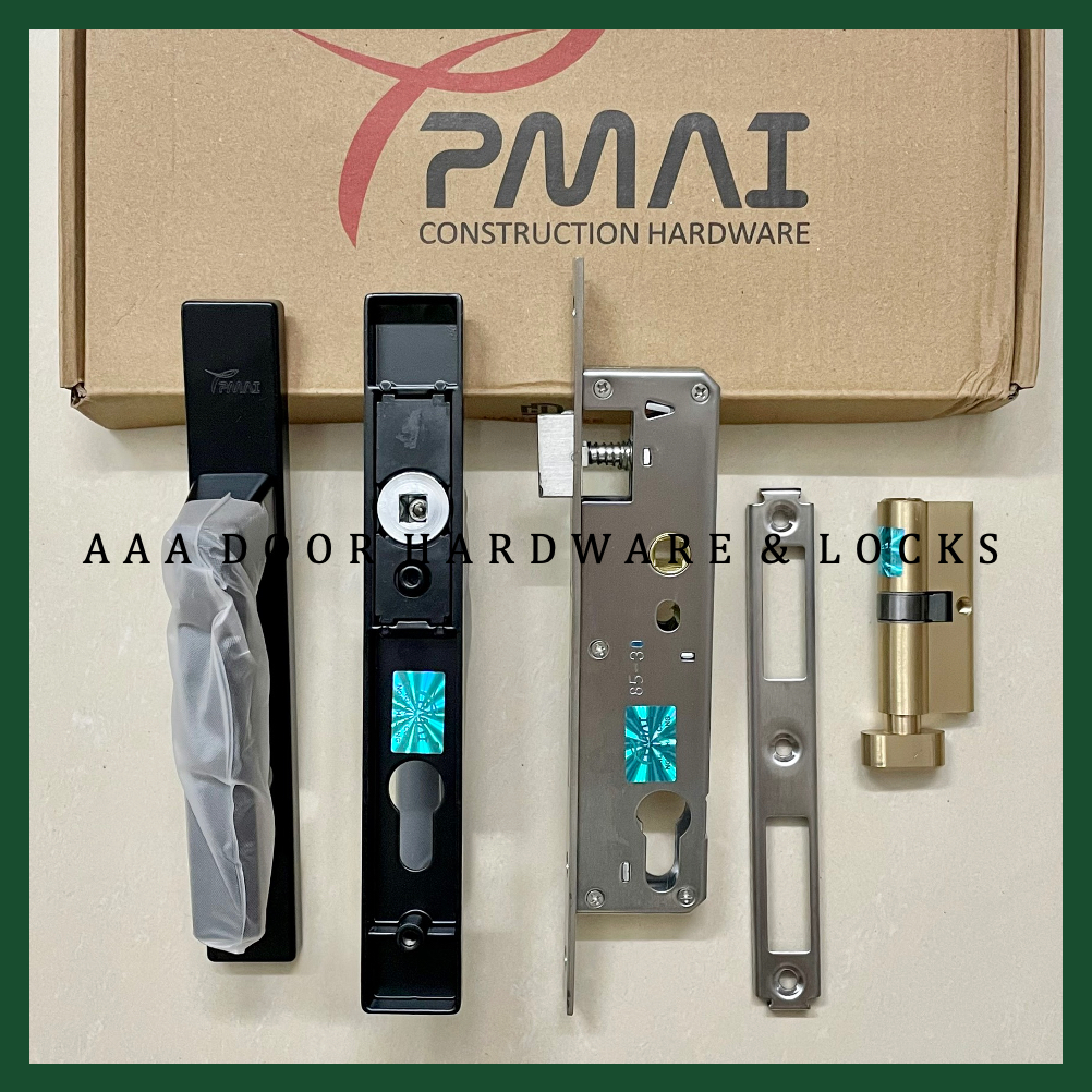 Bộ Khoá Đơn Điểm PMA Đen Hàng Đẹp cho cửa nhôm hệ 55 (dùng tốt hơn Khoá AG)