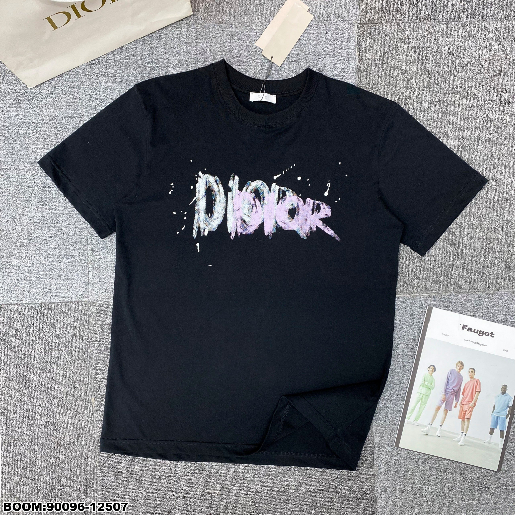 Áo Thun cotton Trơn Cổ Bẻ In Chữ logo Thời Trang 2023 Dành Cho Nam Nữ