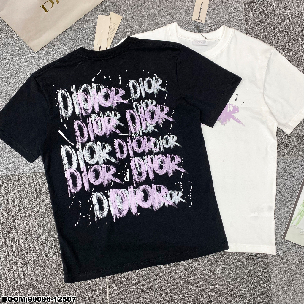 Áo Thun cotton Trơn Cổ Bẻ In Chữ logo Thời Trang 2023 Dành Cho Nam Nữ