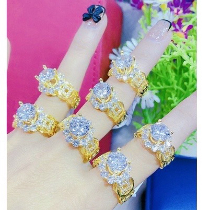 Nhẫn kim tien hột trắng 18k bao đẹp