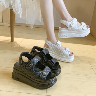 Freeship Giày sandal quai hậu độn đế 6cm siêu nhẹ, Dép quai hậu 2 quai dán mắt cáo hottrend