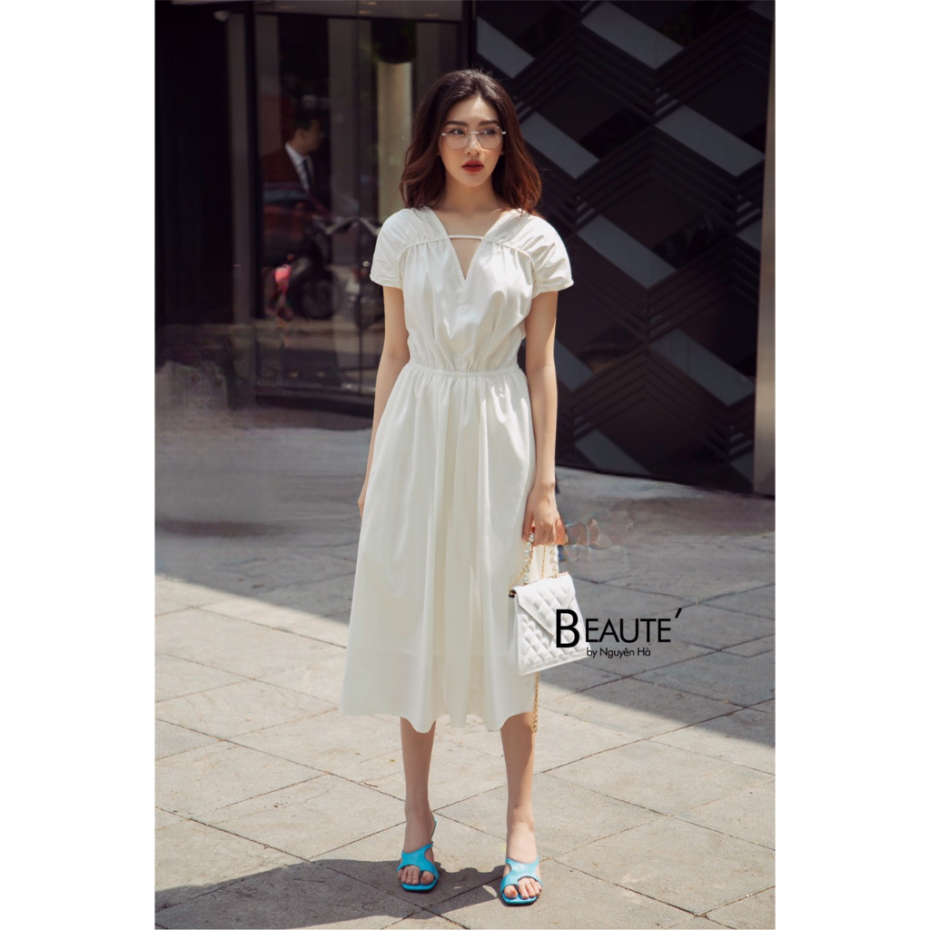 Váy thiết kê cao cấp lụa thô / Lon Nhật Yen dress thiết kế bởi Beaute' by Nguyên Hà