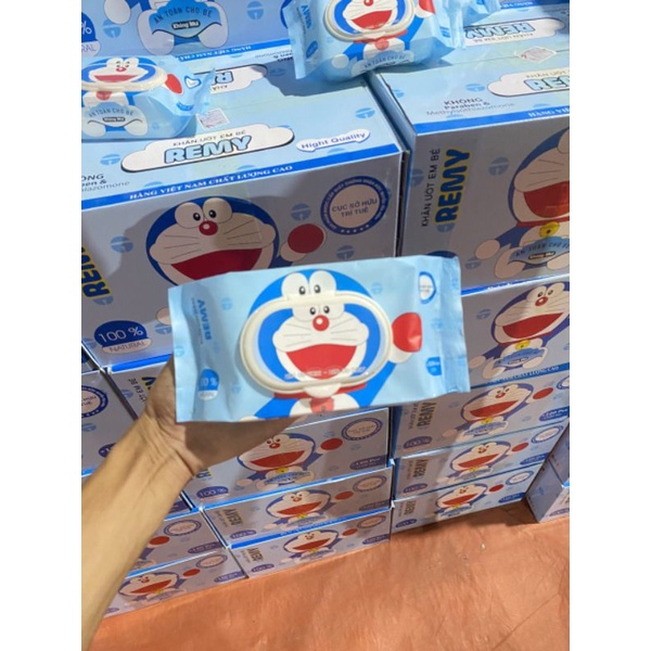 1 THÙNG KHĂN ƯỚT DOREMON 32 GÓI 120 TỜ KHÔNG MÙI SIÊU ĐÁNG YÊU DATE MỚI NHẤT