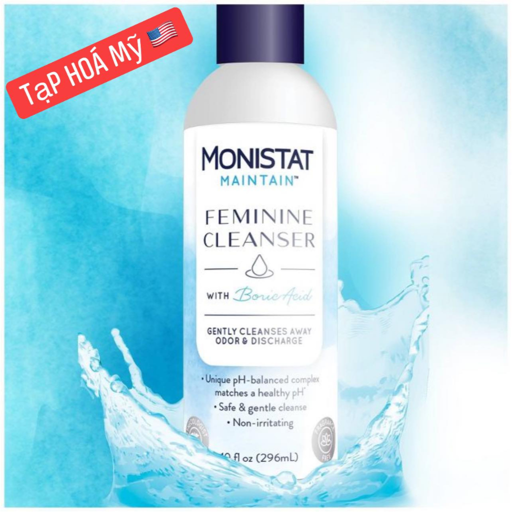 DUNG DỊCH VỆ SINH PHỤ NỮ MONISTAT MAINTAIN FEMININE CLEANSER WITH BORIC ACID 296ML - 15899