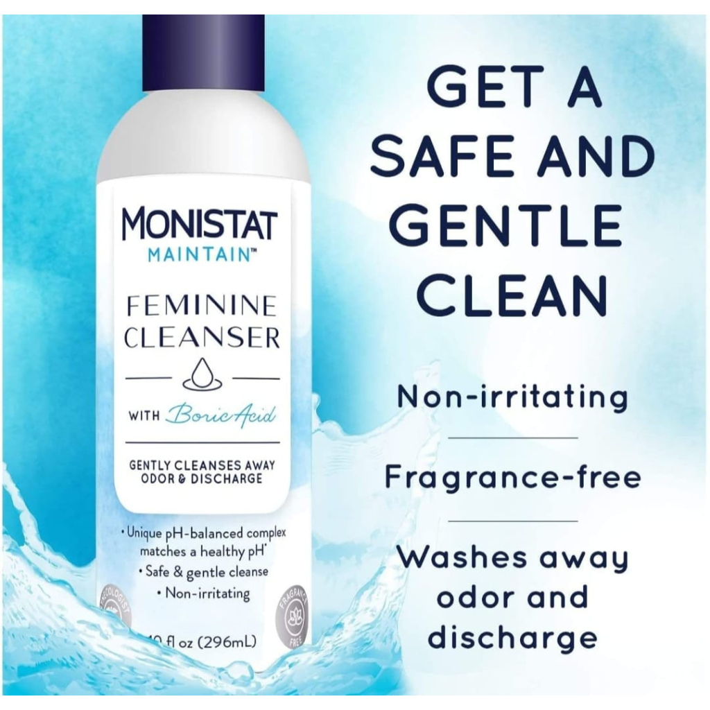 DUNG DỊCH VỆ SINH PHỤ NỮ MONISTAT MAINTAIN FEMININE CLEANSER WITH BORIC ACID 296ML - 15899