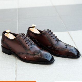 Giày tây nam cao cấp, làm thủ công, đế phíp, da bò thật bảo hành 12 tháng - T190