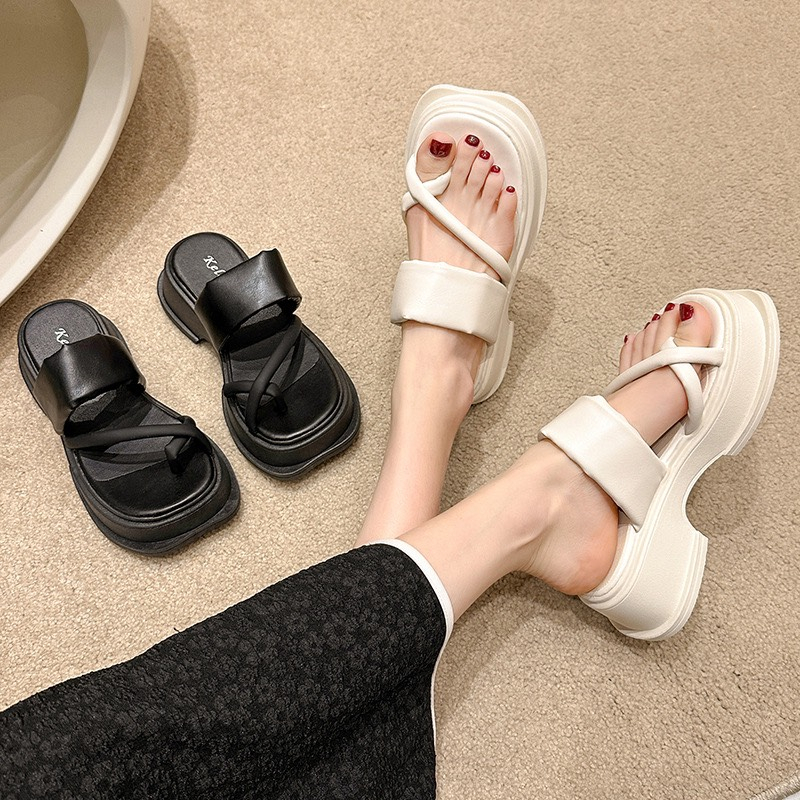 Dép nữ ulzzang quai ngang dây xỏ ngón cực xinh,Dép nữ đế xuồng 6cm cực nhẹ mẫu mới 2023