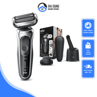 Máy cạo râu braun series 7 70-s7200cc, cạo râu khô và ướt, dao cạo râu, cắt tỉa ria mép, tóc mai, nhập đức, bh 12 tháng