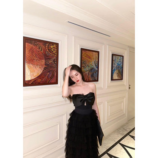 Đầm cup lưới tầng
