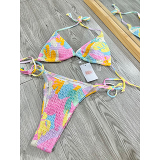 Bikini nhún 2 mảnh tam giác nhiều màu