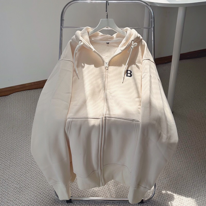 Áo khoác hoodie zip nỉ lót bông thêu chữ B _HT.Store96