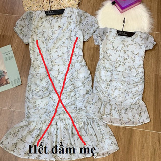 Đầm nhún bèo hoa nhí xanh bé gái tp23