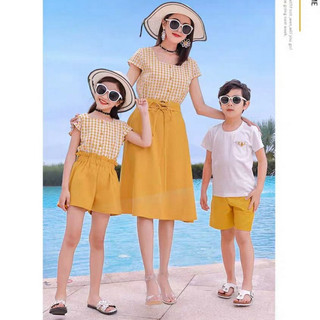Mẹ Bé : Set Bộ Gia Đình Phối Sọc Caro TP19