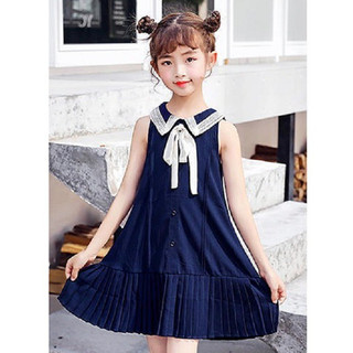 Đầm xòe dập ly nơ rời Bé gái TP10