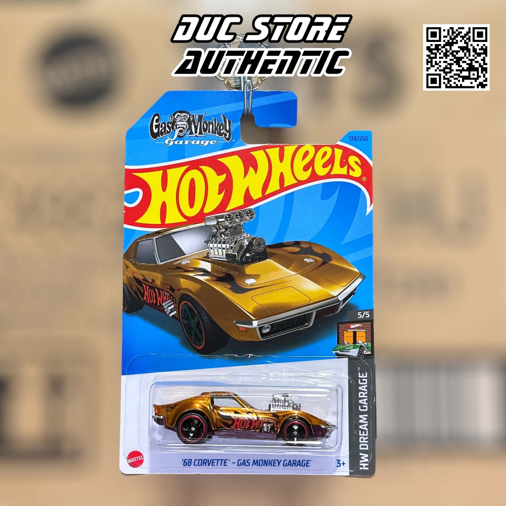 ducstore.vn Xe mô hình HKL10 Hot Wheels STH 68 Corvette - Gas Monkey Garage - Super Treasure Hunt ( free protect )