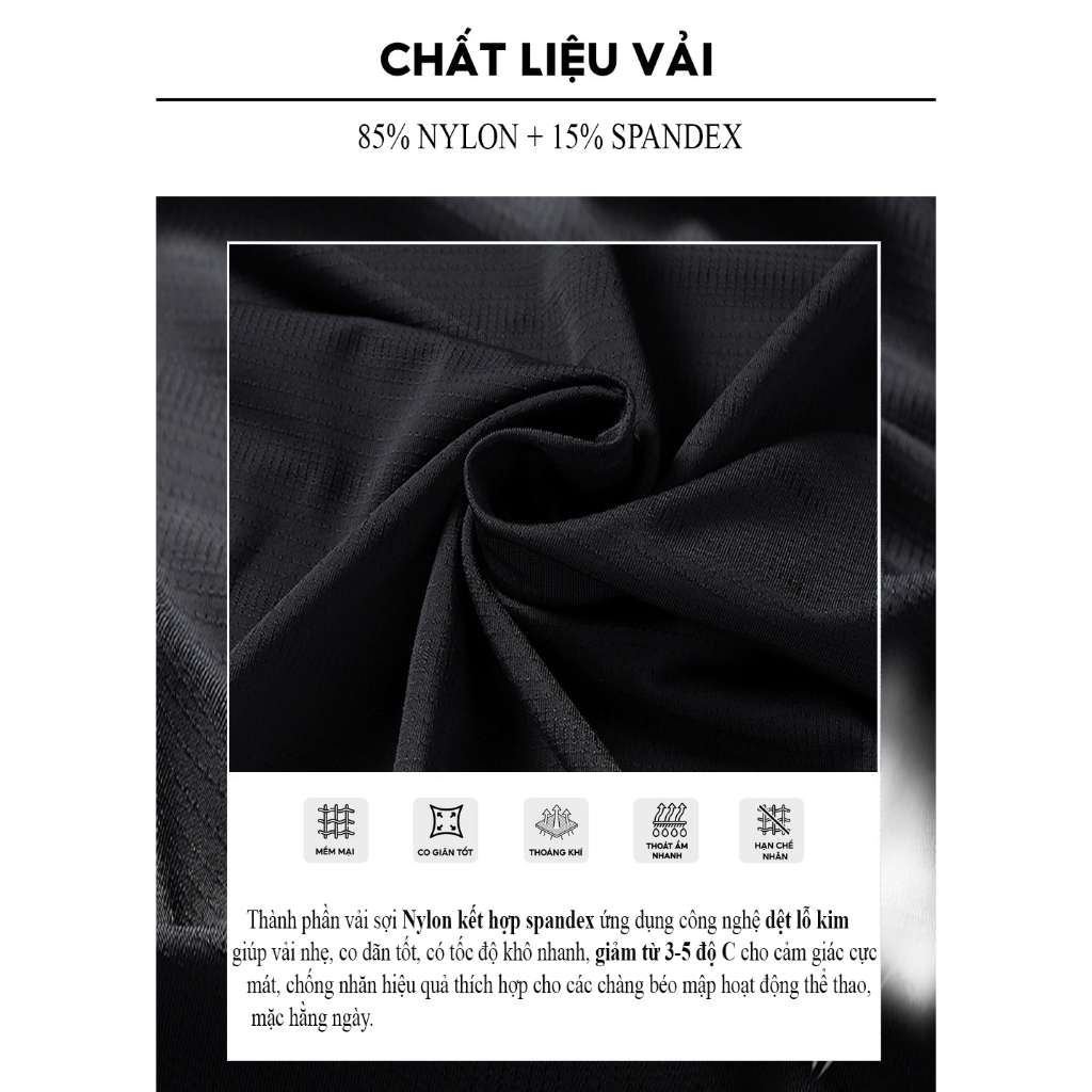 Áo thun nam big size vải thun lạnh siêu thoáng mát, thấm hút tốt cho người béo, mập