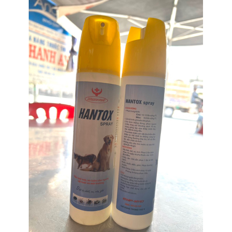 Chai xịt Hantox Spray diệt bọ chét ve chấy rận ghẻ chó mèo