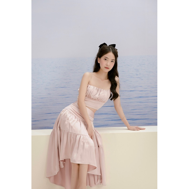 Set váy lụa hai dây Sunset Lover