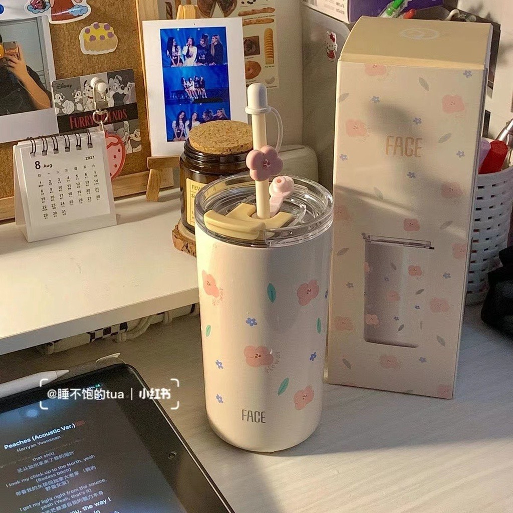 Ly Cốc giữ nhiệt Hoa Anh Đào 480-500ML để bàn - Inox 316 - Bộ bình giữ nhiệt phong cách Hàn Quốc, màu sắc trẻ trung | BigBuy360 - bigbuy360.vn