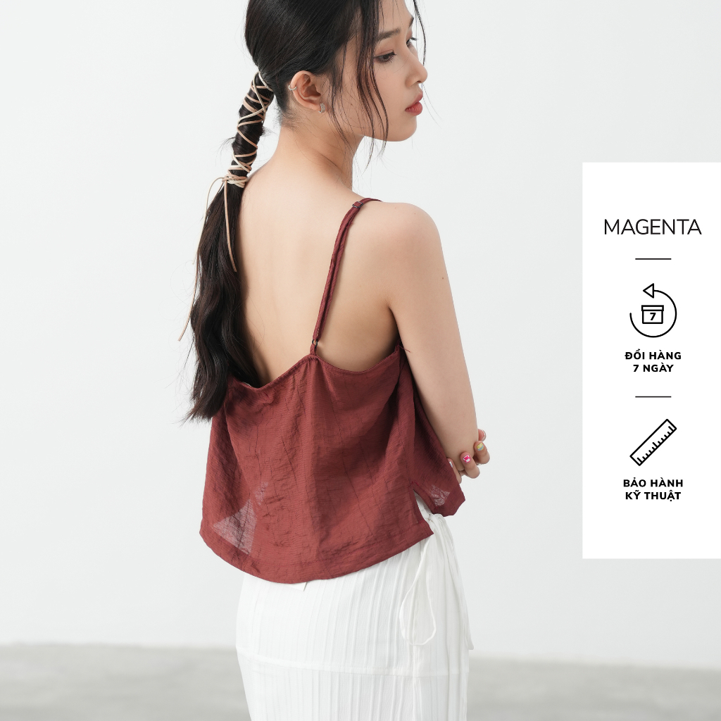 Áo hai dây Magenta Inori chất liệu tơ kẻ, nhẹ thoáng phù hợp cho mùa hè