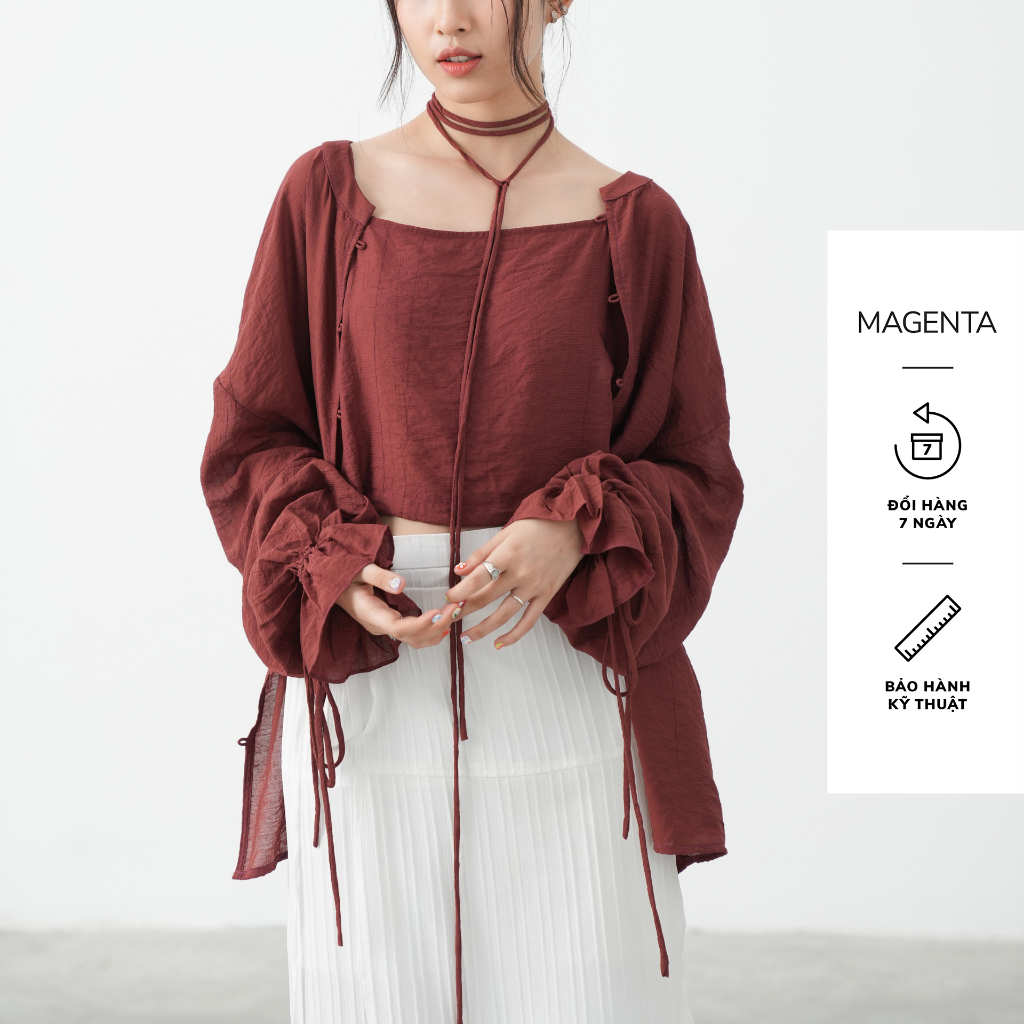 Áo hai dây Magenta Inori chất liệu tơ kẻ, nhẹ thoáng phù hợp cho mùa hè