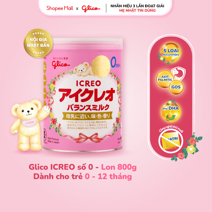 Sữa Glico Icreo Balance Milk (Icreo Số 0) - Lon 800g