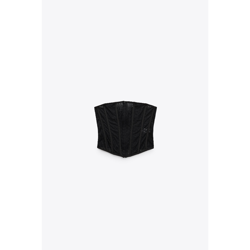 ZARA Đức - Áo kiểu corset móc cài trước màu đen sale auth new tag cao cấp chính hãng có sẵn 3578/770