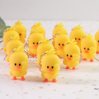 Móc khóa 3d mini 2,5cm, hình vịt vàng / gấu pooh vàng
