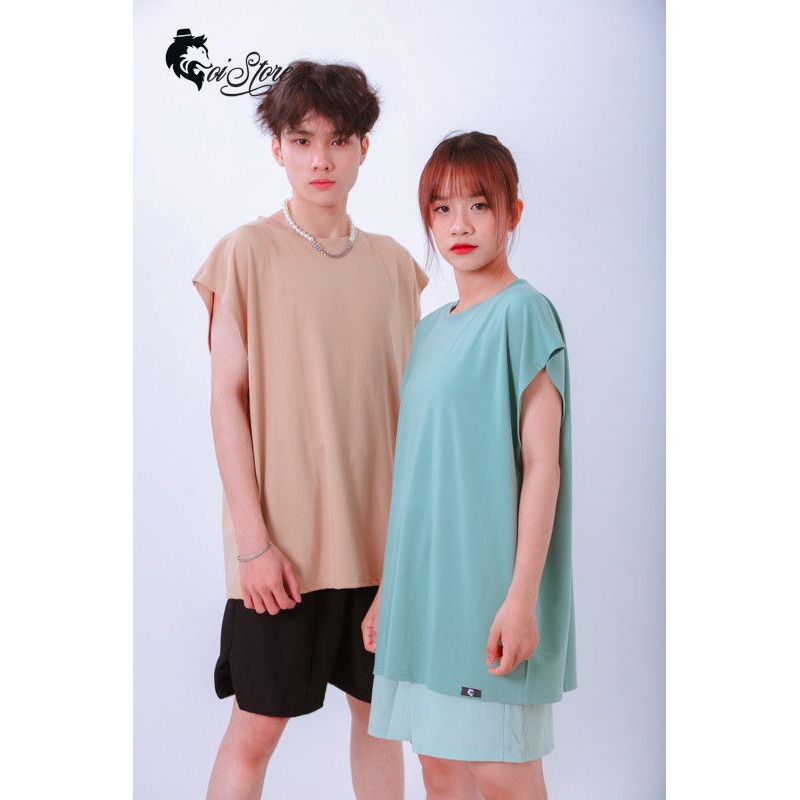 Áo thun Tanktop nam nữ Sói Store 40-105g bigsize 5 màu