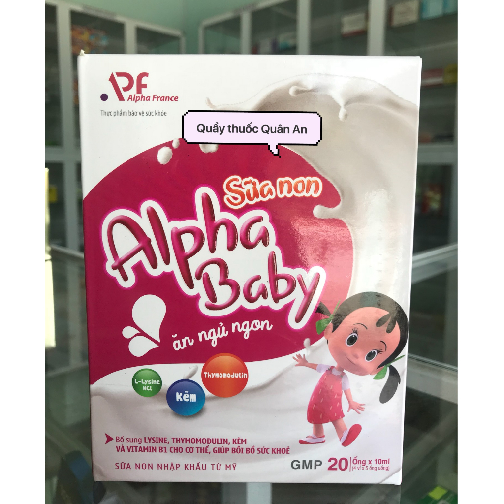 (Chính hãng) Sữa Non Giúp Bé Ăn Ngủ Ngon Alpha Baby Hộp 20 Ống x 10ml Công Ty Alpha France