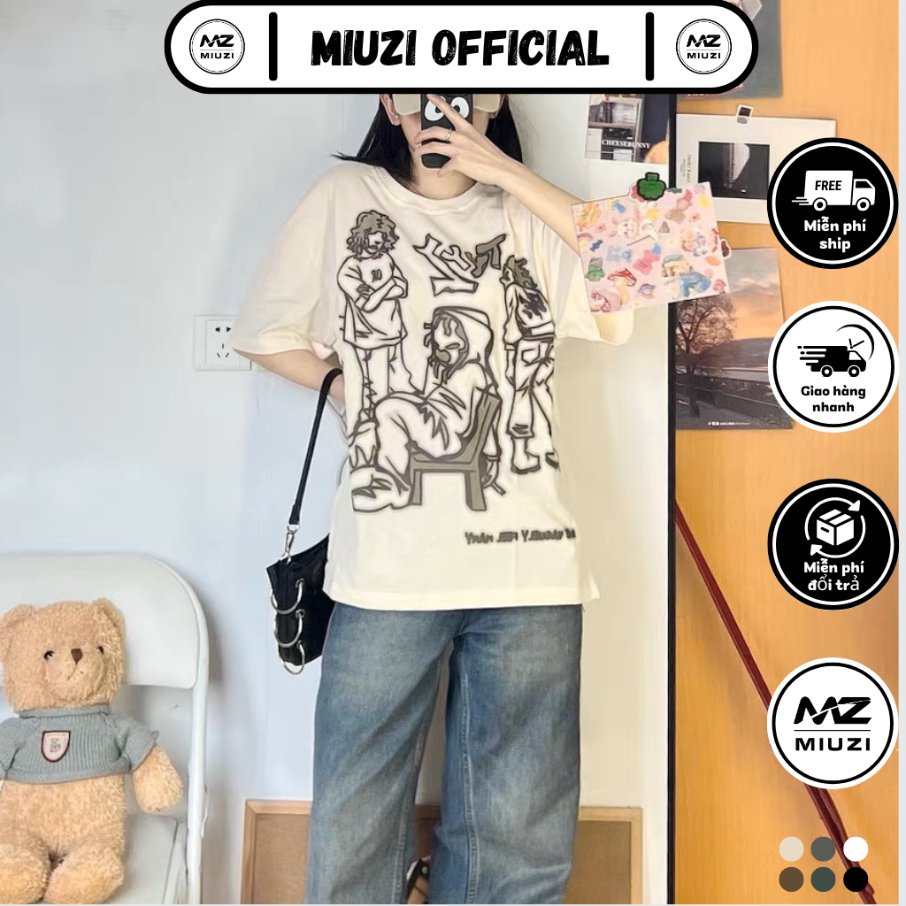 Áo phông nam họa tiết gen z cute cho anh chị em Miuzi AP012