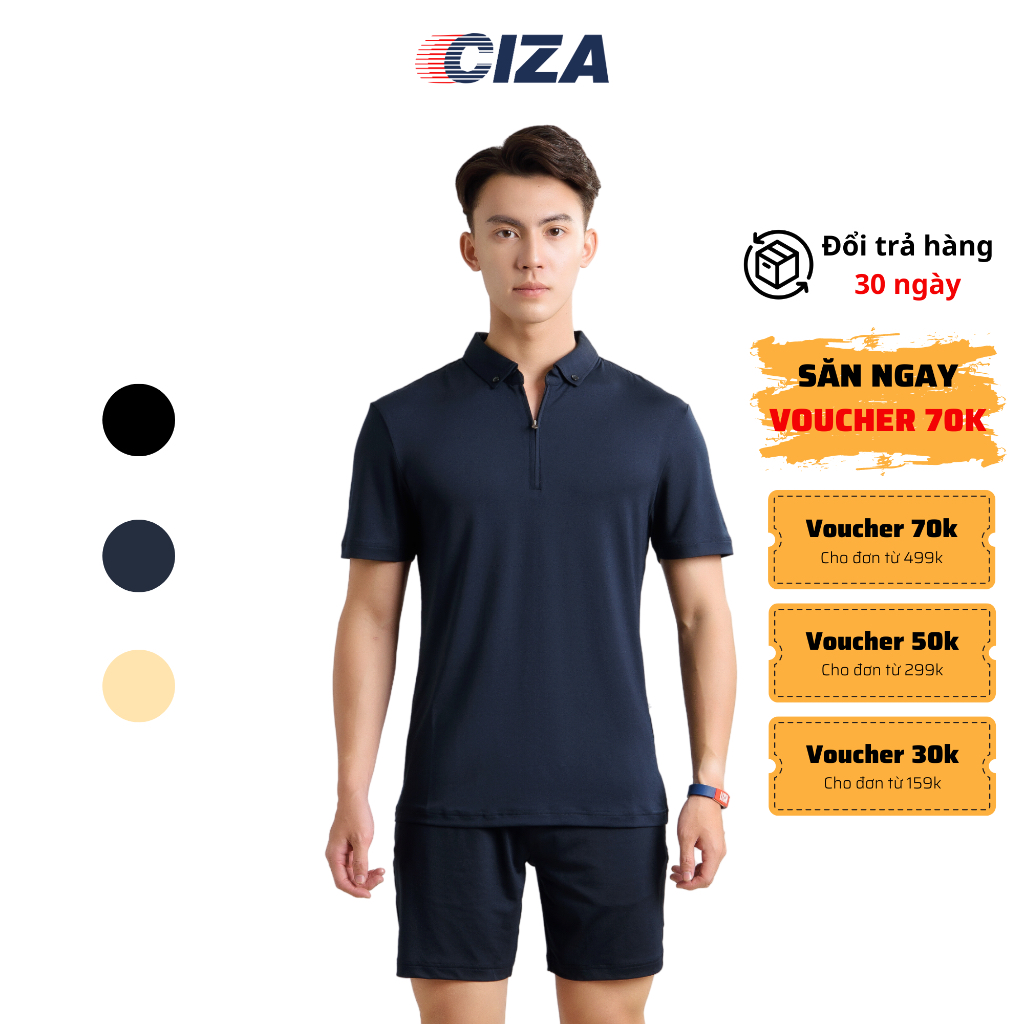 Áo phông polo nam CIZA vải thun mát cao cấp form Slim trẻ trung nhiều màu size S M L XL APNS13