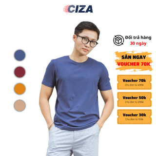 Áo phông nam ngắn tay cổ tròn basic đơn giản thời trang Ciza 4 màu vải thun cotton thoáng mát ATNB03