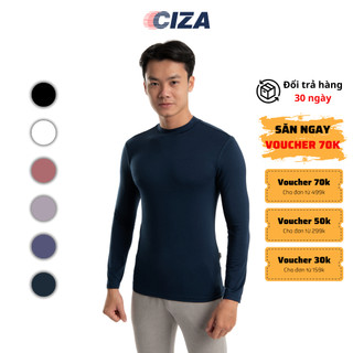 Áo giữ nhiệt body nam CIZA cao cấp thể thao vải heattech cổ tròn giữ ấm công nghệ Nhật Bản size S M L XL ATNS18