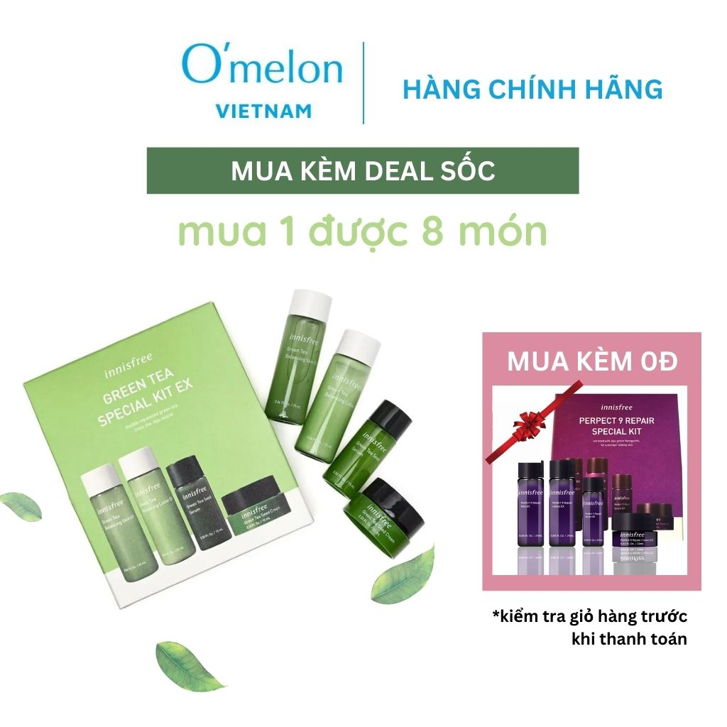 Bộ Dưỡng Trà Xanh Innisfree Green Tea Special 4 Kit Mini dành cho da dầu, da mụn, da hỗn hợp, cung cấp độ ẩm