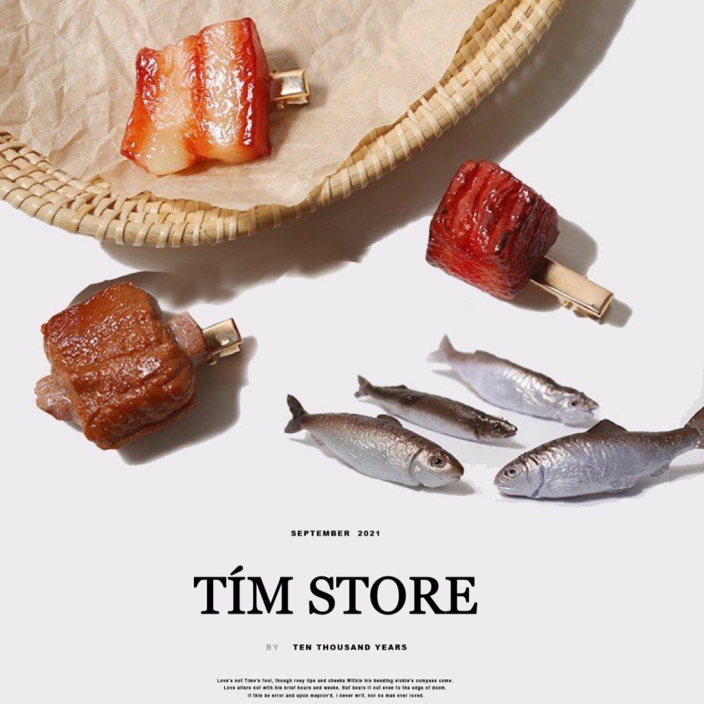 Kẹp tóc mái thịt mỡ cá siêu dễ thương độc lạ cá tính TIMSTORE phụ kiện tóc phong cách hàn quốc