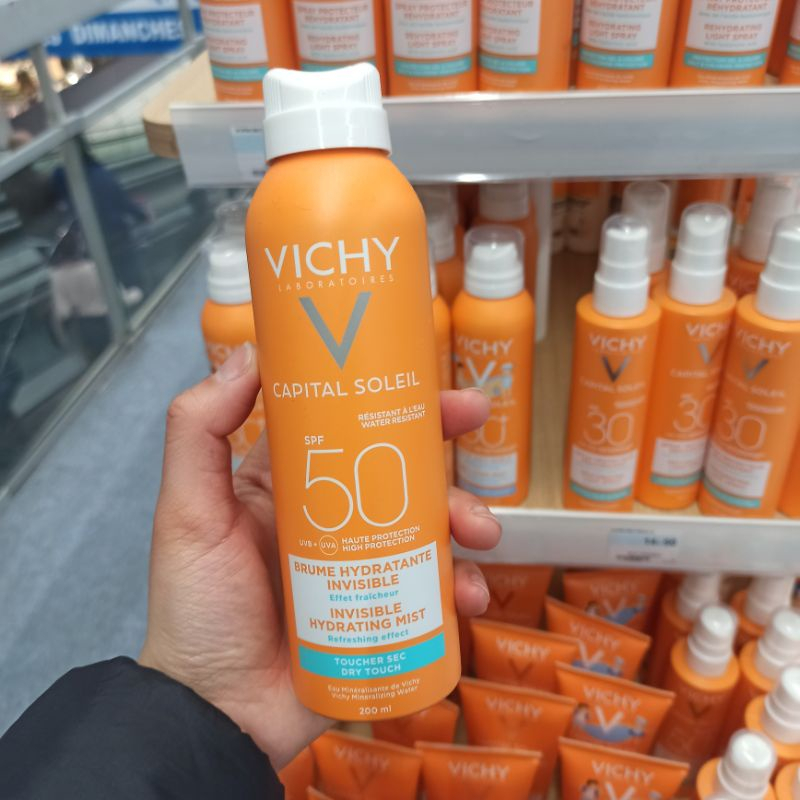 Xịt Chống Nắng Vichy Ideal Soleil Invisible Hydrating Mist SPF 50 PA+++ UVB + UVA 200ml