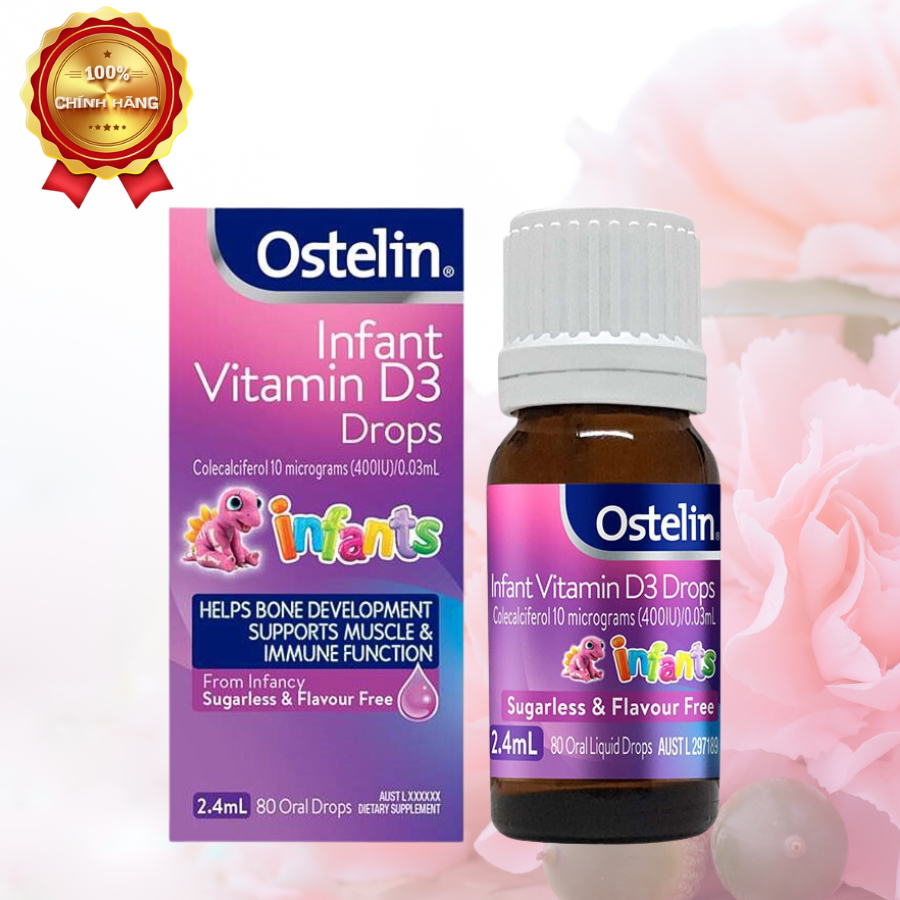 Vitamin D3 Drops Ostelin cho trẻ sơ sinh đến 12 tuổi (80 giọt)