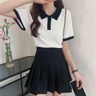 Áo Polo Croptop Babytee Hàn Quốc, Freesize Dưới 55kg, Dáng Basic