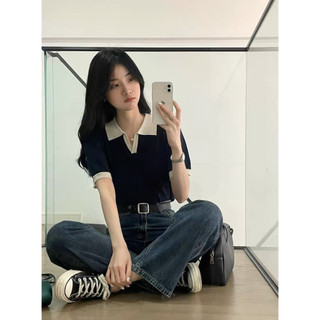 Áo Polo Croptop Babytee Hàn Quốc, Freesize Dưới 55kg, Dáng Basic
