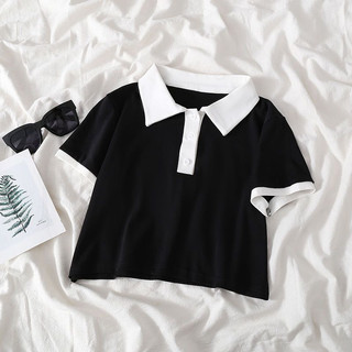 Áo Polo Croptop Babytee Hàn Quốc, Freesize Dưới 55kg, Dáng Basic