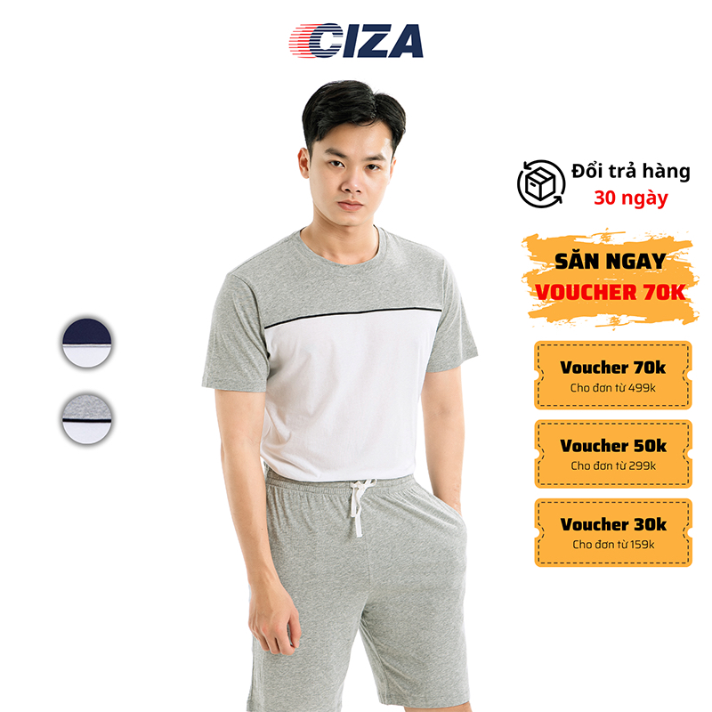 Bộ quần áo thể thao nam CIZA cổ tròn dáng cơ bản thiết kế trẻ trung năng động size S M L XL SATNR15 và SQSTR15