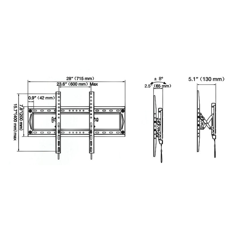 Giá treo ti vi chúc lên xuống NB DF80T GẬT GÙ Hàng nhập khẩu