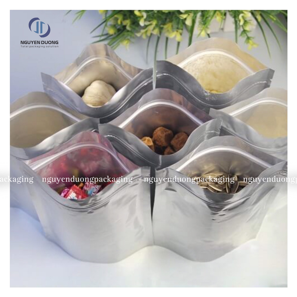 (1kg) Túi zip 2 mặt Bạc
