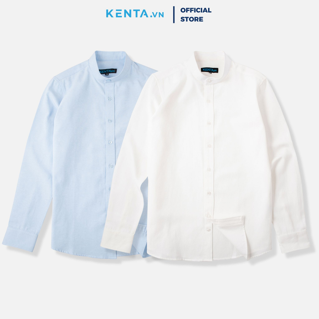 Sơ Mi Vải Oxford Cổ Trụ KENTA SMD0095