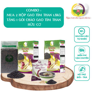 Combo MUA 2 Gạo Tím Than 1.8kg TẶNG 1 Gói Cháo Gạo Tím Than Hữu Cơ Hoàng Kim Group
