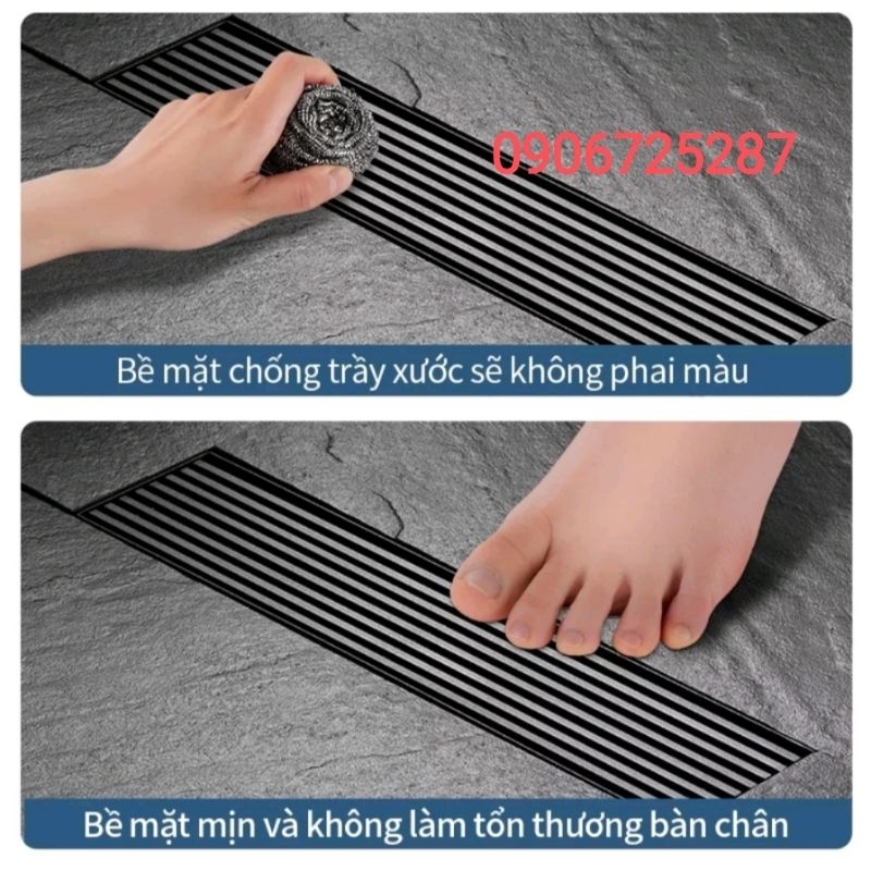 Phễu thoát sàn ngăn mùi dài 20cm- 30cm màu đen,ga thoát sàn - Phễu thoát sàn cao cấp