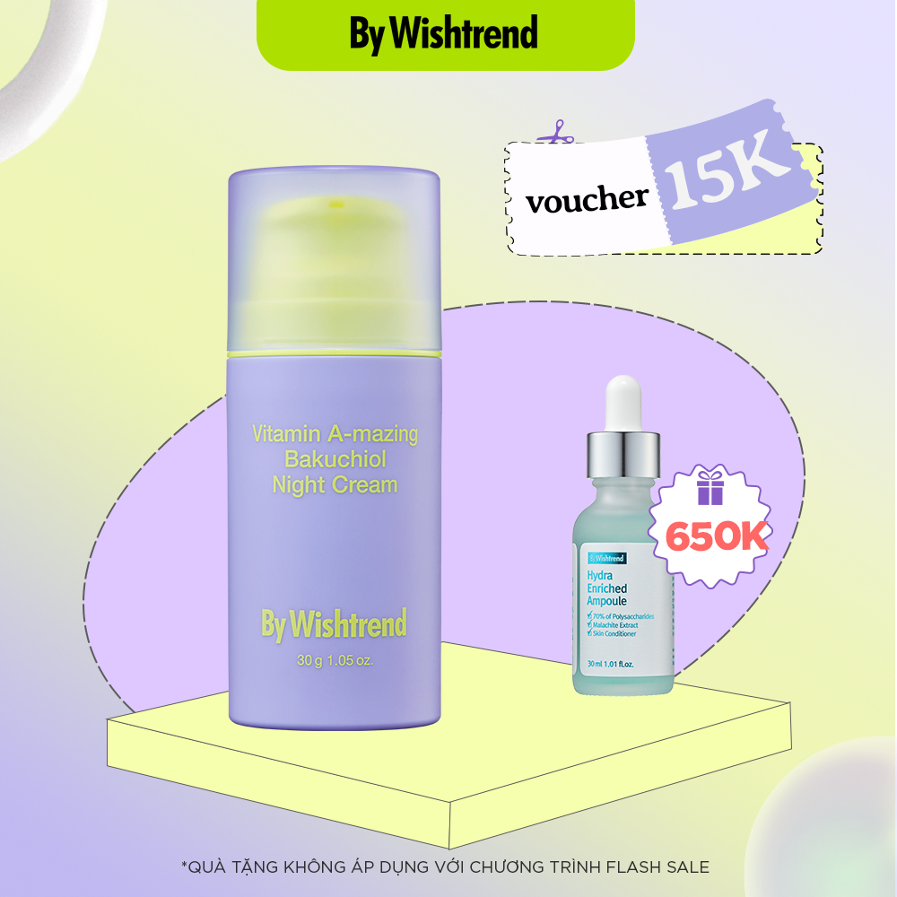 By Wishtrend Kem dưỡng da ban đêm Vitamin A-mazing Bakuchiol Night Cream 30g