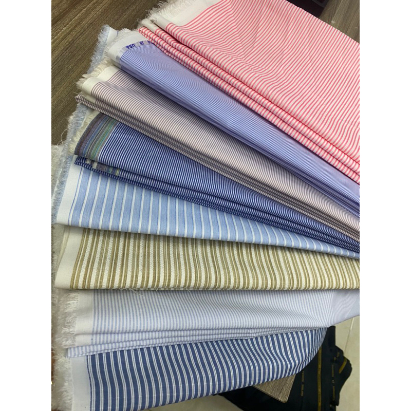 Vải Cotton May Áo Sơ Mi - Vải Sọc May Áo Sơ Mi Thời Trang Mây Fabric